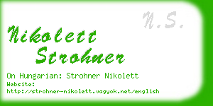 nikolett strohner business card